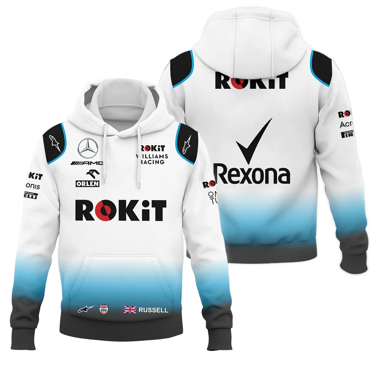 2019 George Russell Racing Suit Williams F1 Hoodie BLVAGR080925A5HD - Motorsport Lifestyle Wear