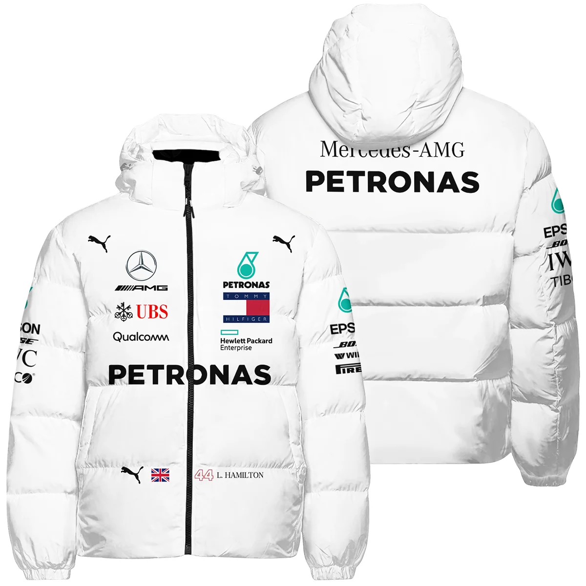 2019 Lewis Hamilton Racing Suit Mercedes F1 Down & Puffer Jackets BLVALH260825A5HCJ - Motorsport Lifestyle Wear