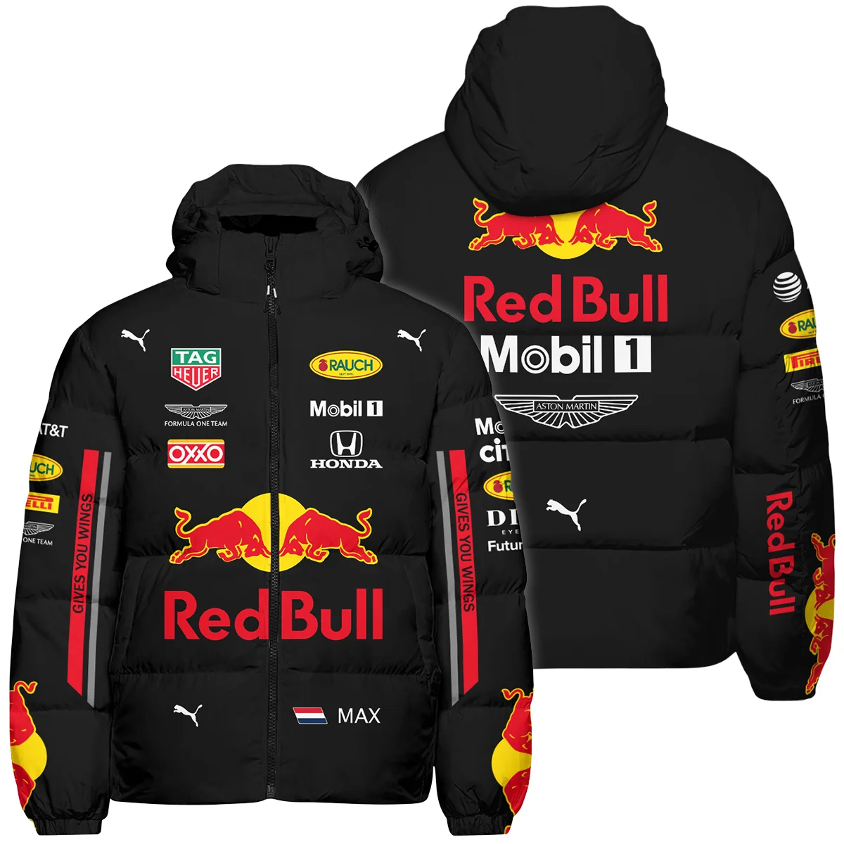 2019 Max Verstappen Racing Suit Red Bull Racing F1 Down & Puffer Jackets BLVAMV281125A4HCJ - Race Day Design