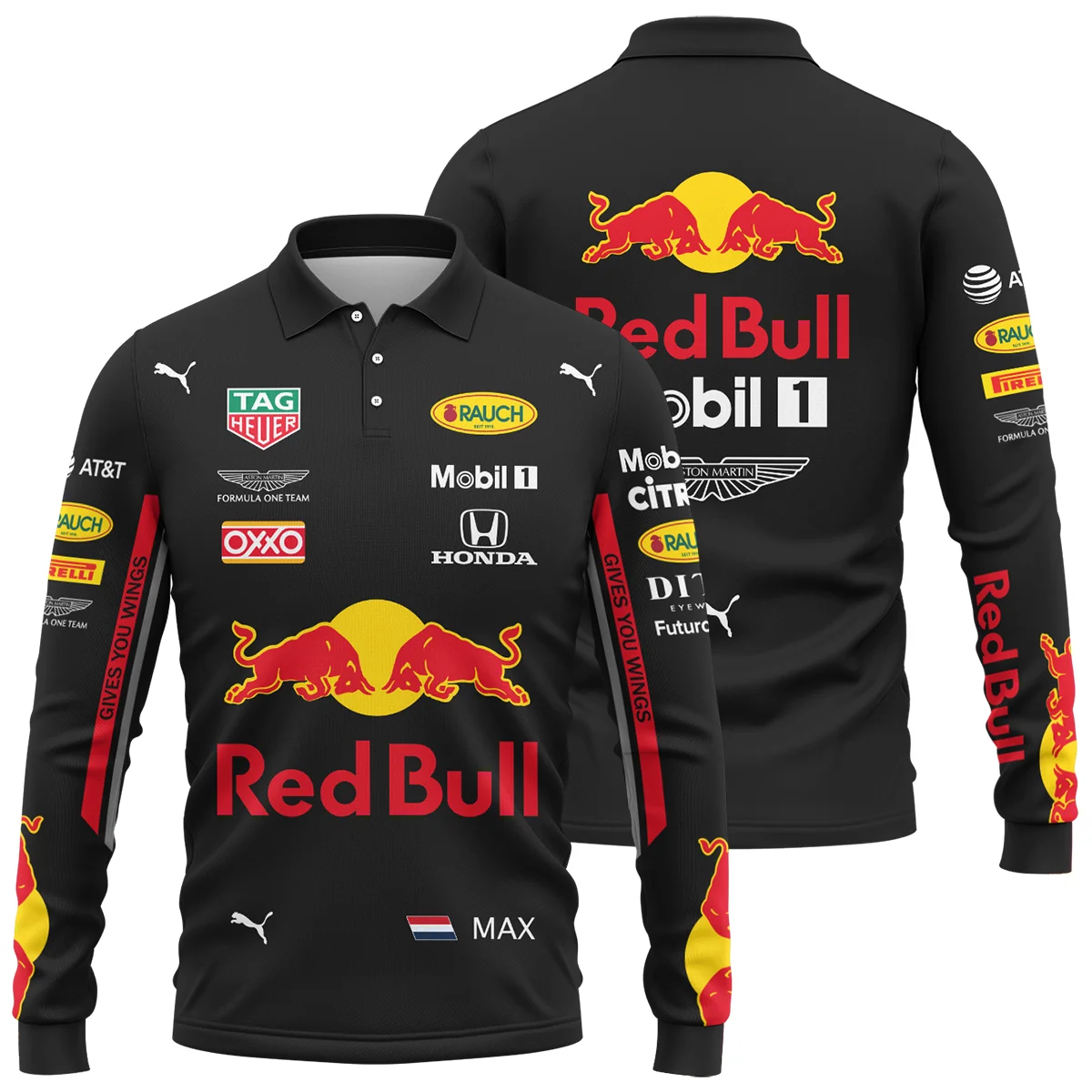 2019 Max Verstappen Racing Suit Red Bull Racing F1 Long Polo Shirt BLVAMV281125A4LPL - Trackside Outfit