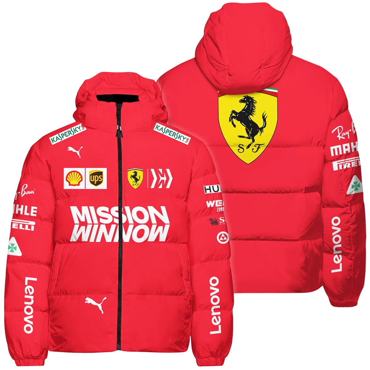 2019 Sebastian Vettel Racing Suit Ferrari F1 Down & Puffer Jackets BLVASV110925A10HCJ - Motorsport Apparel