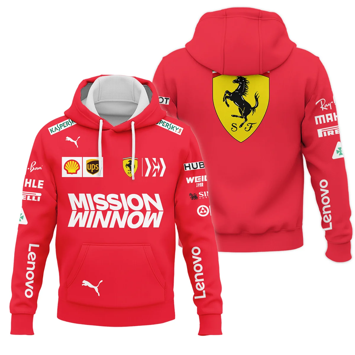 2019 Sebastian Vettel Racing Suit Ferrari F1 Hoodie BLVASV110925A10HD - F1 Fan Gear
