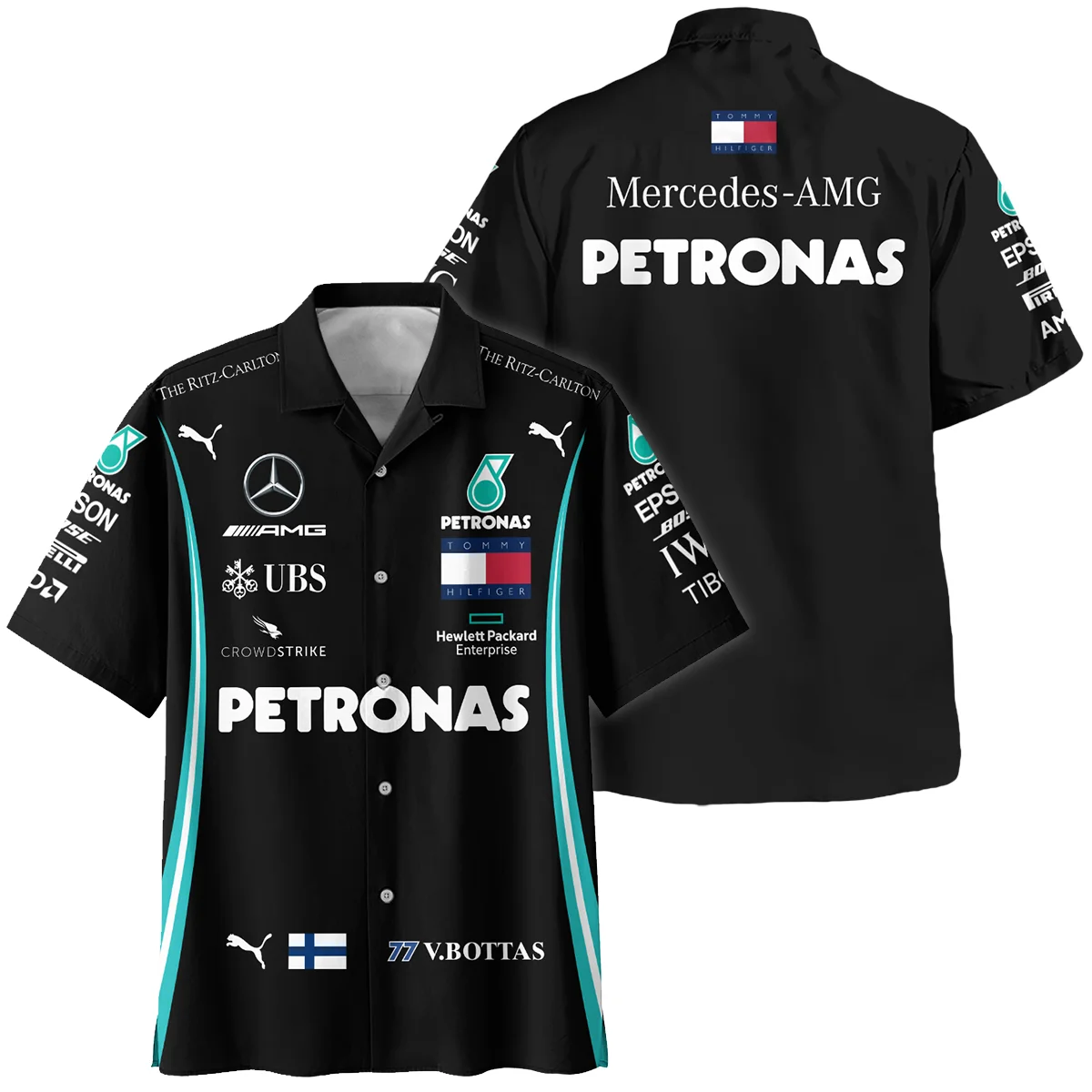 2019 Valtteri Bottas Racing Suit Mercedes F1 Hawaiian Shirt BLVAVB130925A1HW - F1 Fan Gear