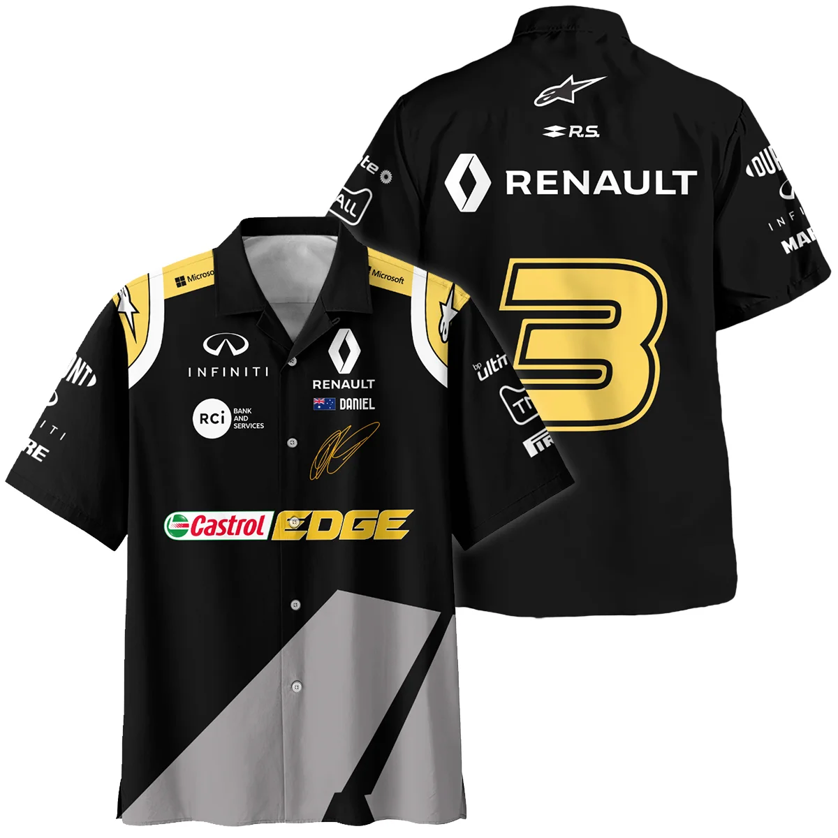 2020 Daniel Ricciardo Renault Alpinestars Race Suit Hawaiian Shirt BLVA180725A04HW - Race Day Outfit