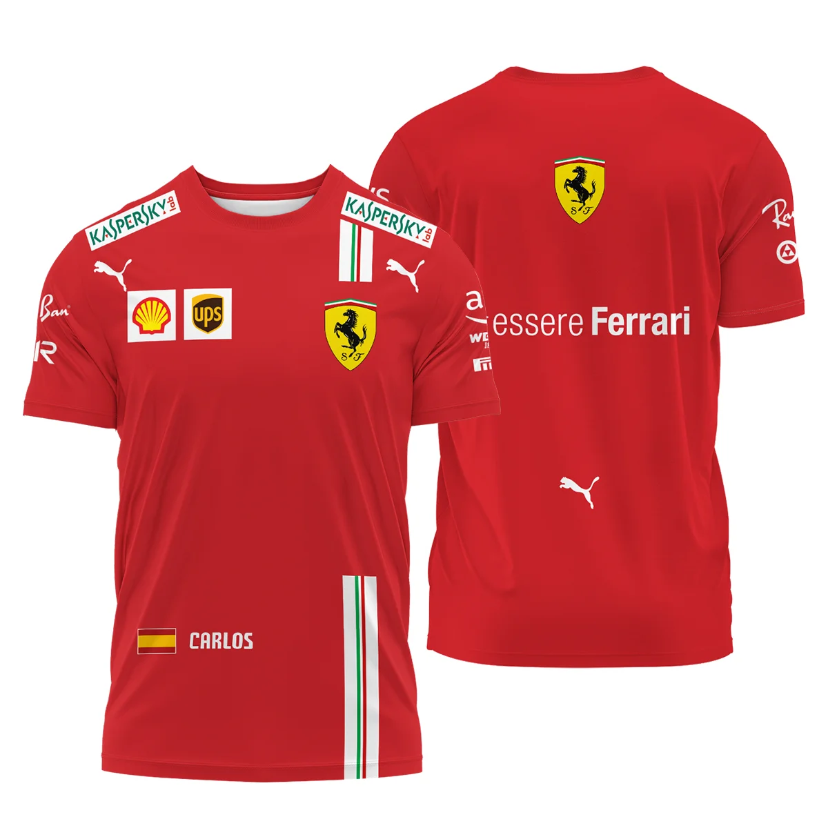 2021 Carlos Sainz Racing Suit Ferrari F1 T-Shirt BLVACS190825A3TS - Motorsport Lifestyle Wear