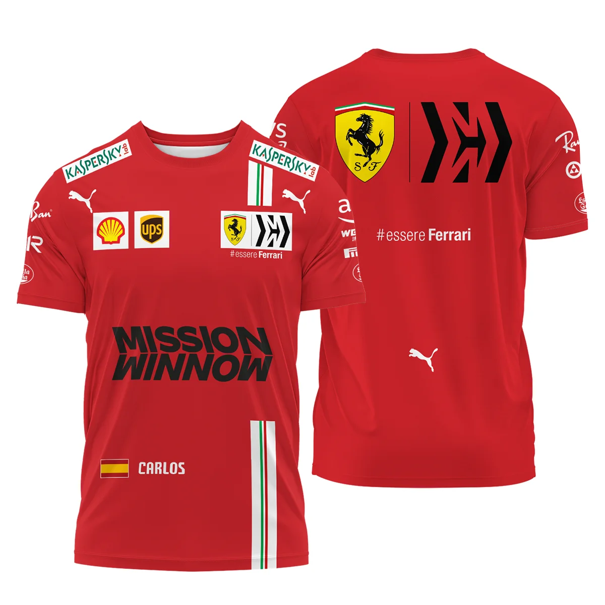 2021 Carlos Sainz Racing Suit Ferrari F1 T-Shirt BLVACS190825A7TS - Race Day Design