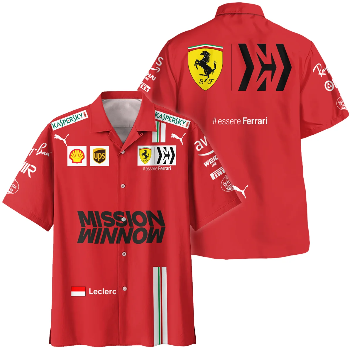 2021 Charles Leclerc Racing Suit Ferrari F1 Hawaiian Shirt BLVACL190825A8HW