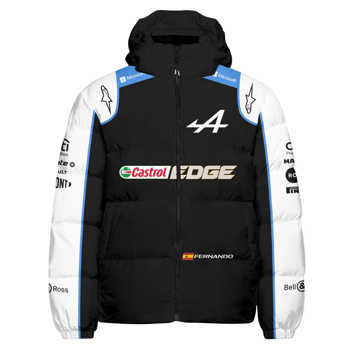 2021 Fernando Alonso Racing Suit Alpine F1 Down & Puffer Jackets BLVAFA030925A9HCJ - Image 2
