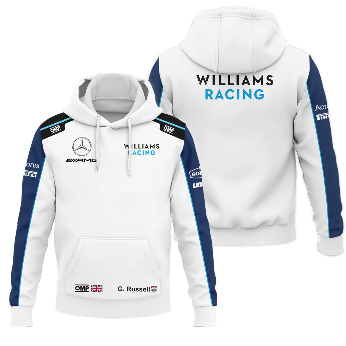 2021 George Russell Racing Suit Williams F1 Hoodie BLVAGR080925A3HD - F1 Fan Gear