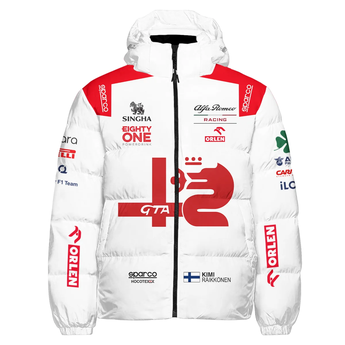 Alternative view of 2021 Kimi Raikkonen Racing Suit Alfa Romeo F1 Down & Puffer Jackets BLVAKR191125A8HCJ