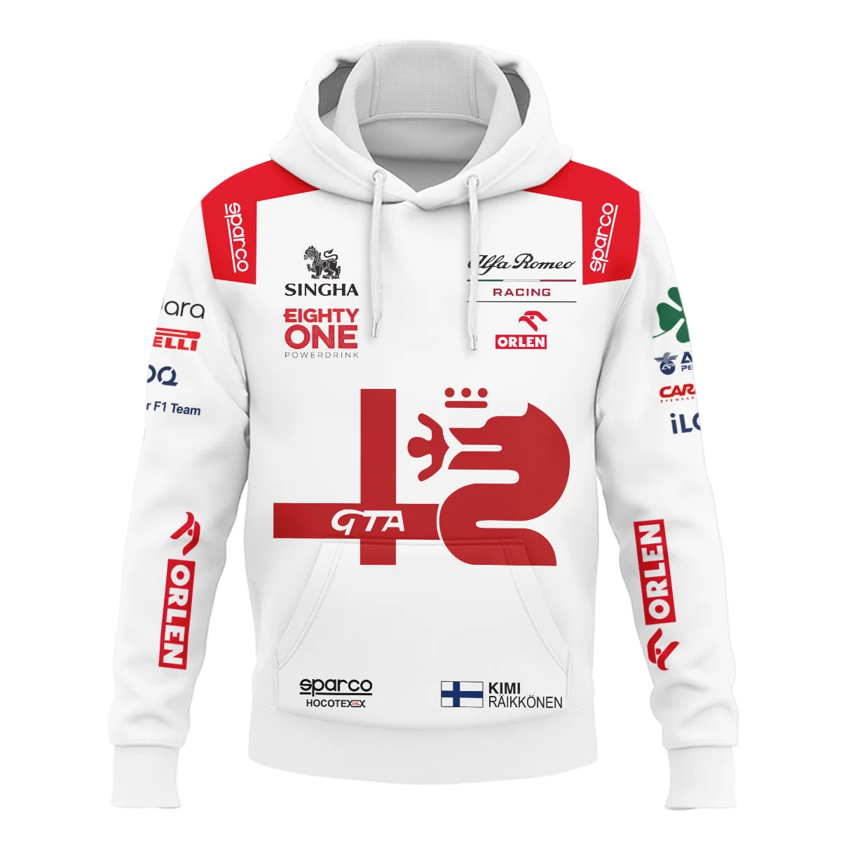 Alternative view of 2021 Kimi Raikkonen Racing Suit Alfa Romeo F1 Hoodie BLVAKR191125A8HD