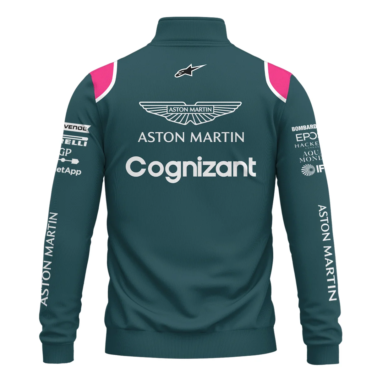2021 Sebastian Vettel Racing Suit Aston Martin F1 Quarter-Zip Sweatshirt BLVASV110925A2QZS - Image 3