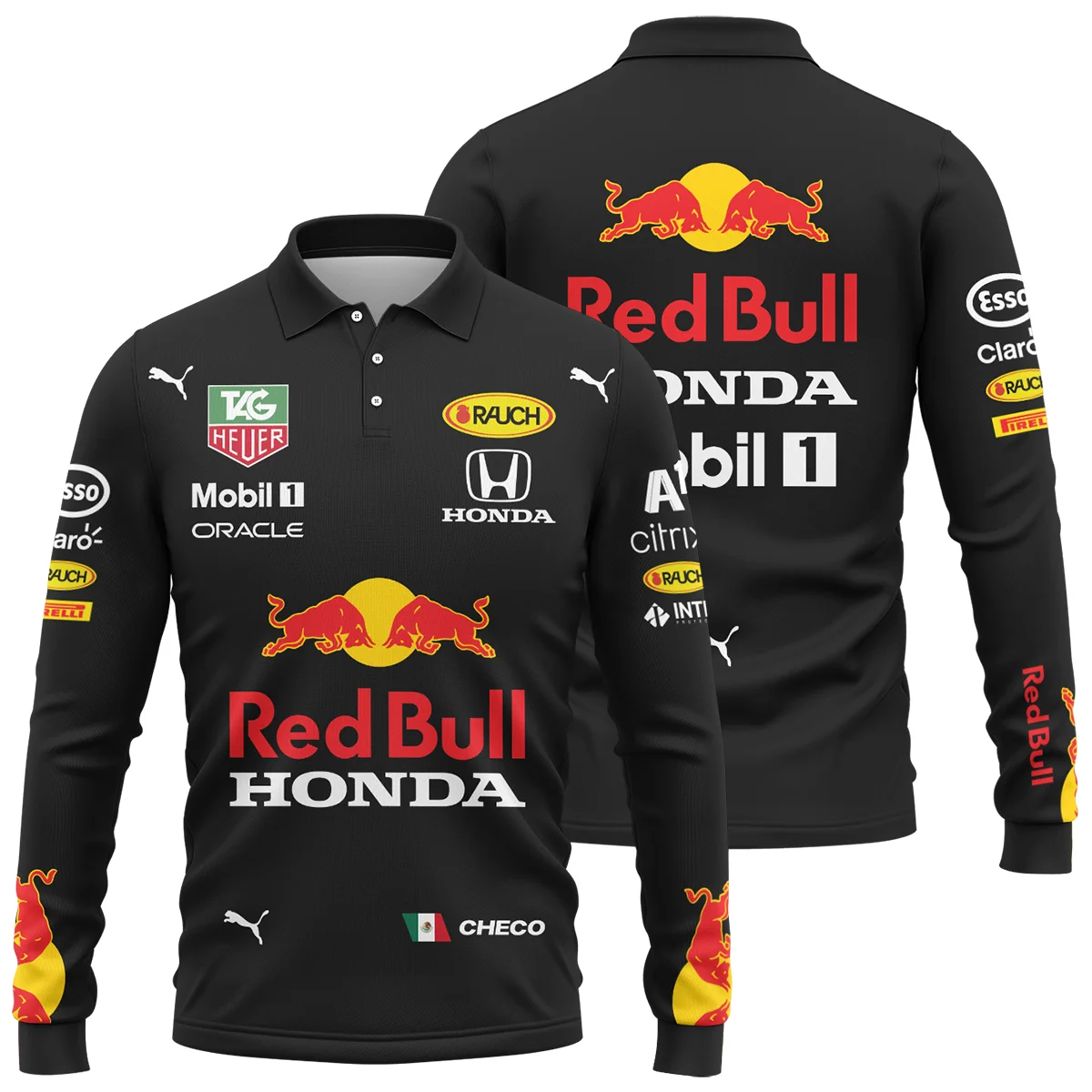 2021 Sergio Perez Racing Suit Red Bull Racing F1 Long Polo Shirt BLVASP170925A1LPL - Racing Lifestyle Clothing