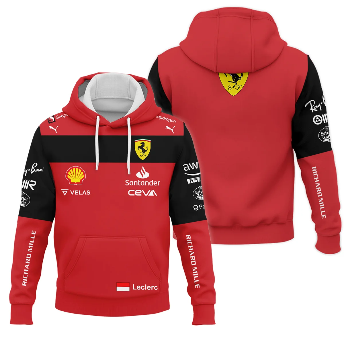2022 Charles Leclerc Racing Suit Ferrari F1 Hoodie BLVACL190825A11HD - Race Day Design