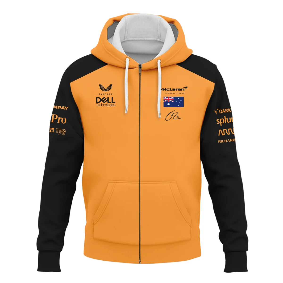 Alternative view of 2022 Daniel Ricciardo McLaren F1 Team Suit Zipper Hoodie BLVA180725A08ZHD