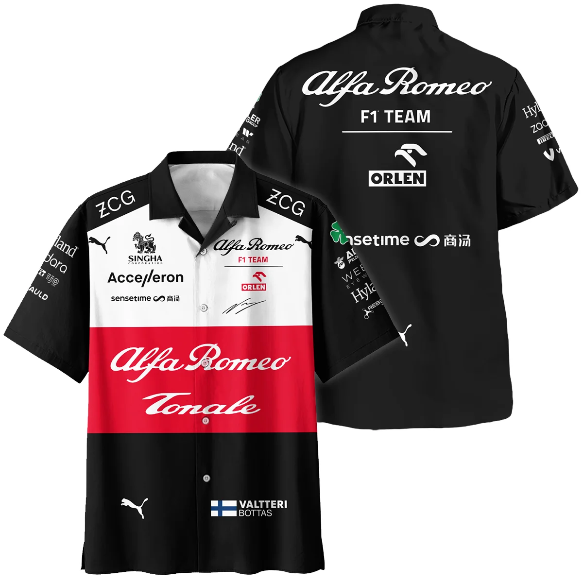 2022 Valtteri Bottas Racing Suit Alfa Romeo F1 Hawaiian Shirt BLVAVB130925A6HW - Motorsport Lifestyle Wear