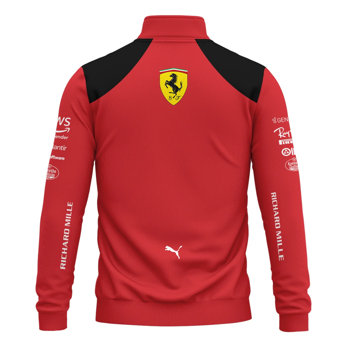 2023 Charles Leclerc Racing Suit Ferrari F1 Quarter-Zip Sweatshirt BLVACL190825A10QZS - Image 3