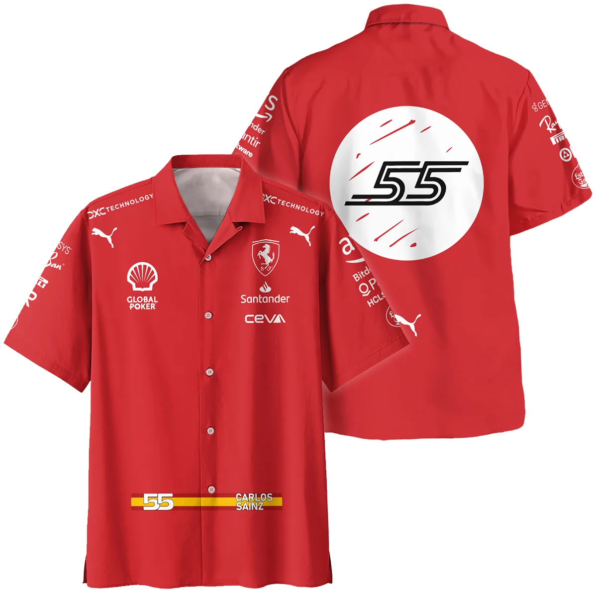 2023 Las Vegas GP Carlos Sainz Racing Suit Ferrari F1 Hawaiian Shirt BLVACS190825A4HW - Formula Racing Apparel