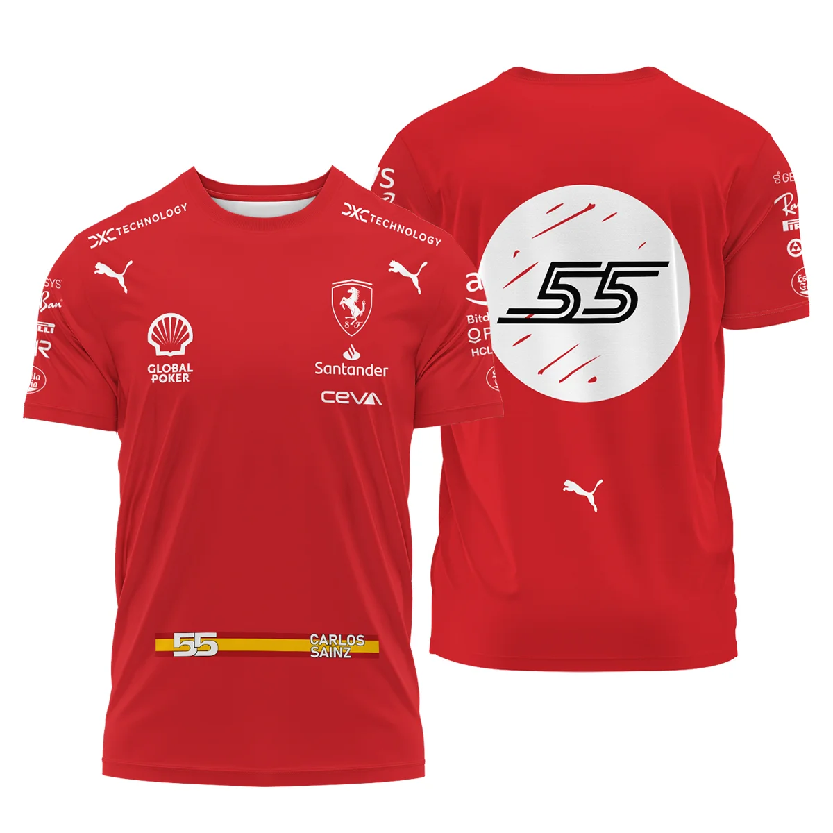 2023 Las Vegas GP Carlos Sainz Racing Suit Ferrari F1 T-Shirt BLVACS190825A4TS - F1 Fan Gear