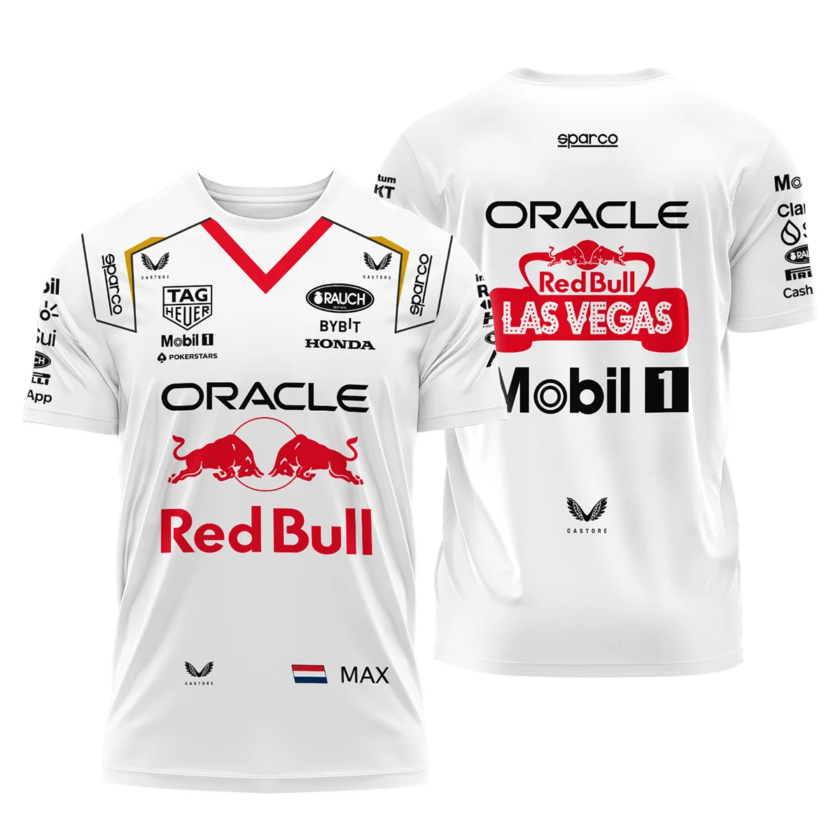 2023 Las Vegas GP Max Verstappen Racing Suit Red Bull Racing F1 T-Shirt BLVAMV281125A3TS - Trackside Outfit