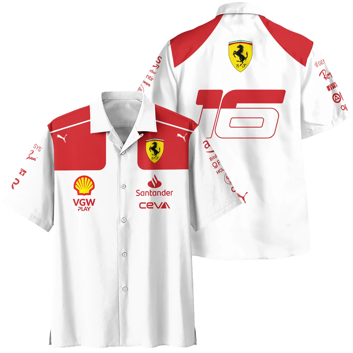 2023 Monaco GP Charles Leclerc Racing Suit Ferrari F1 Hawaiian Shirt BLVACL260825A3HW - Motorsport Lifestyle Wear