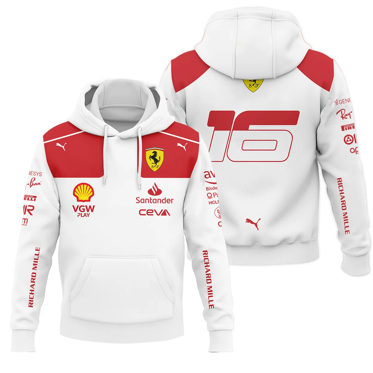 2023 Monaco GP Charles Leclerc Racing Suit Ferrari F1 Hoodie BLVACL260825A3HD - Race Day Design