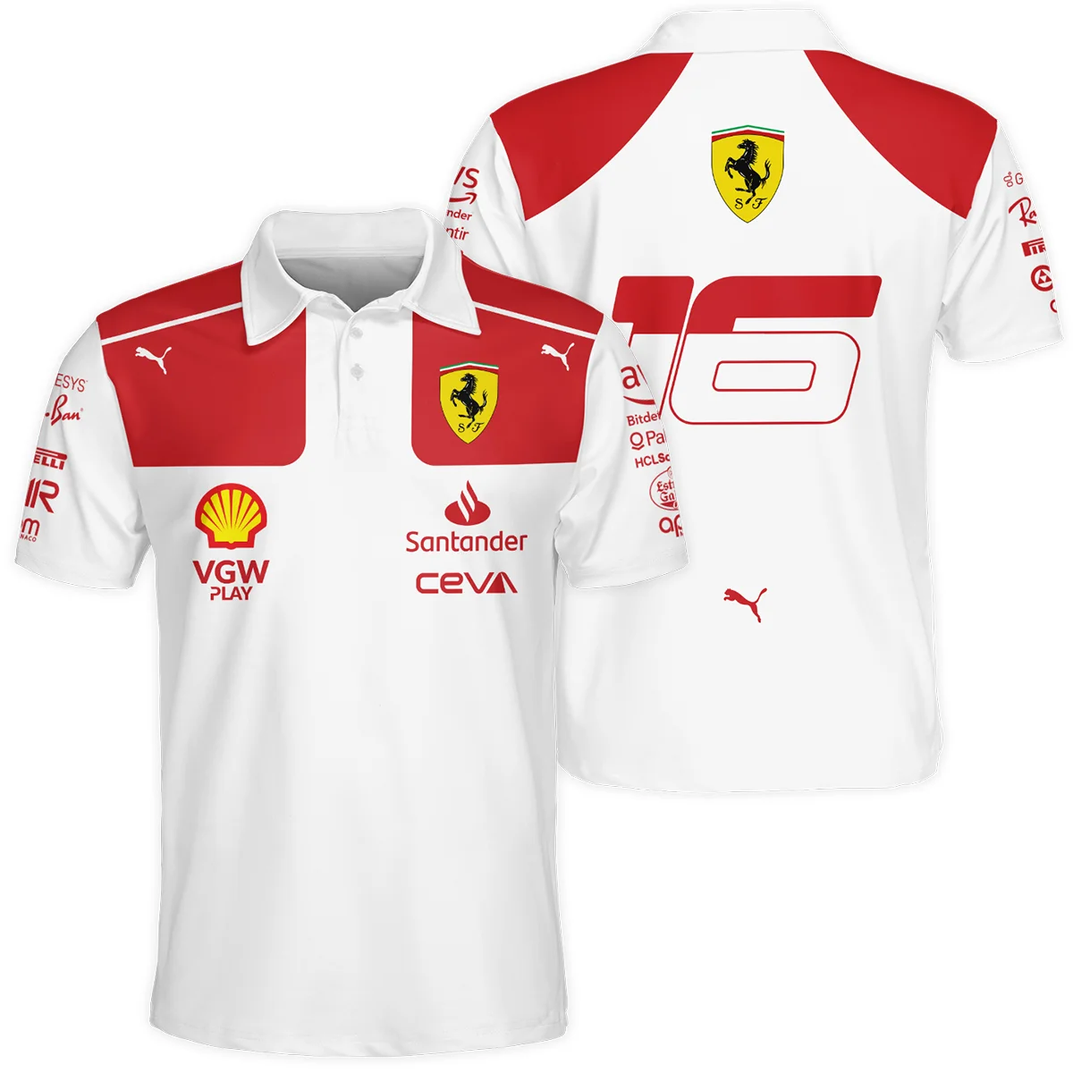 2023 Monaco GP Charles Leclerc Racing Suit Ferrari F1 Polo Shirt BLVACL260825A3PL - F1 Fan Gear