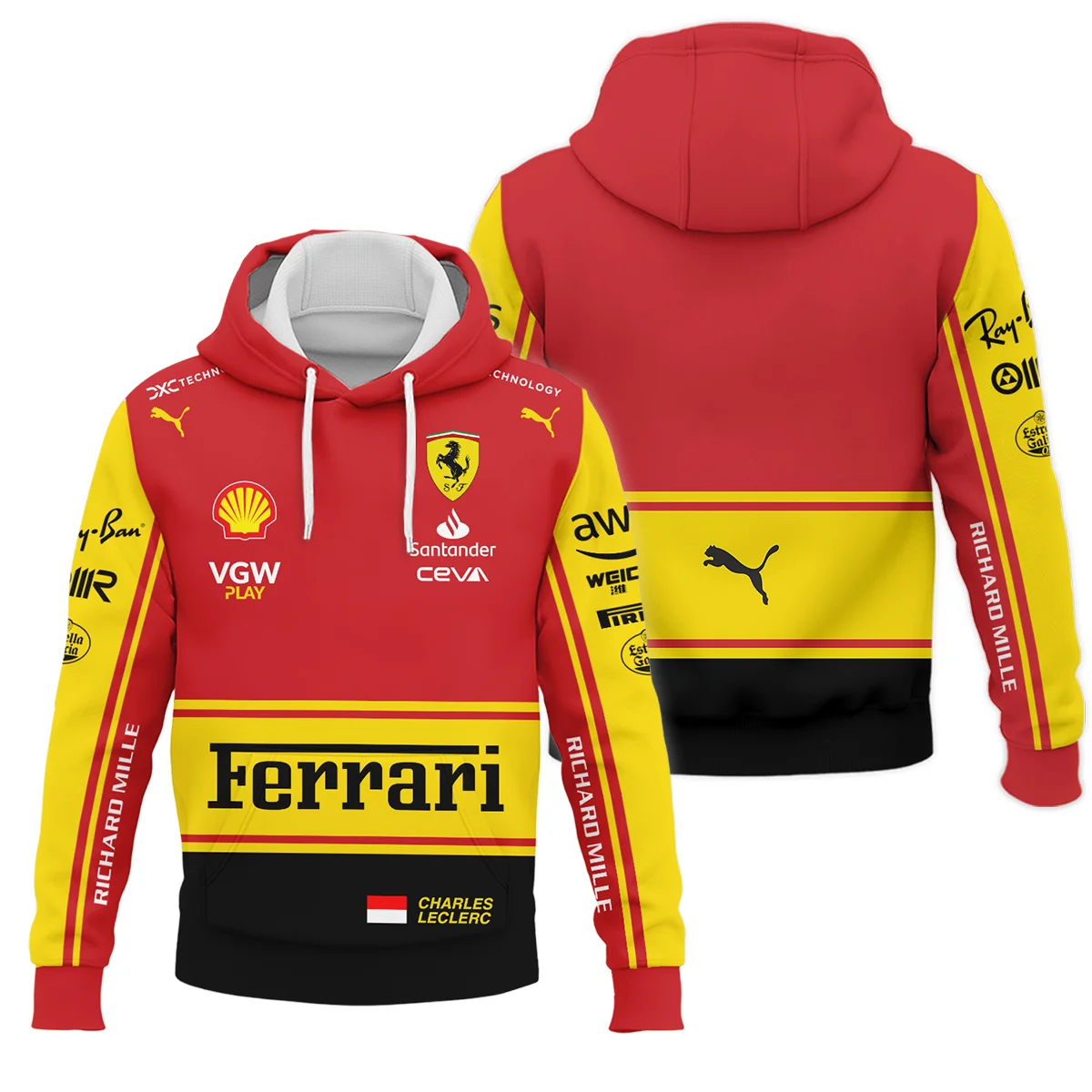 2023 Monza GP Charles Leclerc Racing Suit Ferrari F1 Hoodie BLVACL190825A9HD - Racing Lifestyle Clothing