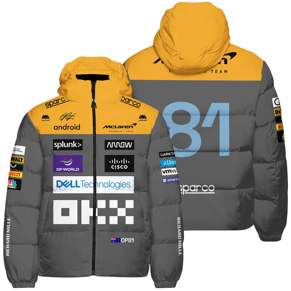 2023 Oscar Piastri Racing Suit McLaren F1 Down & Puffer Jackets BLVAOP150825A3HCJ - Race Day Outfit