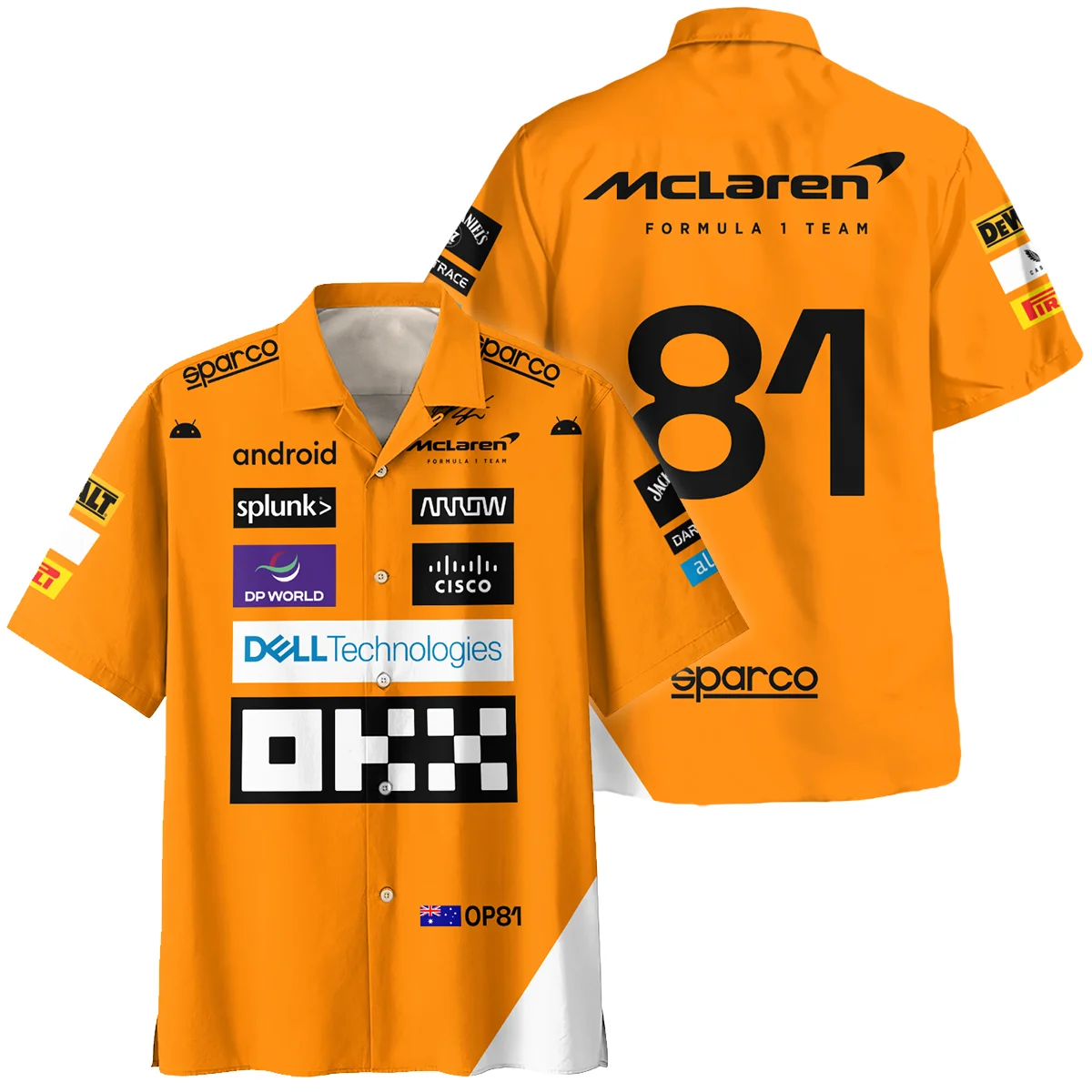 2023 Oscar Piastri Racing Suit McLaren F1 Hawaiian Shirt BLVAOP150825A1HW - Formula Racing Apparel