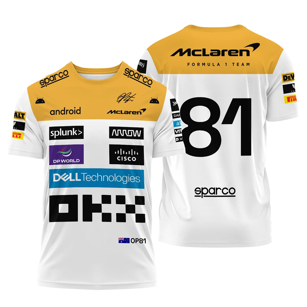2023 Oscar Piastri Racing Suit McLaren F1 T-Shirt BLVAOP150825A2TS - Pit Lane Clothing