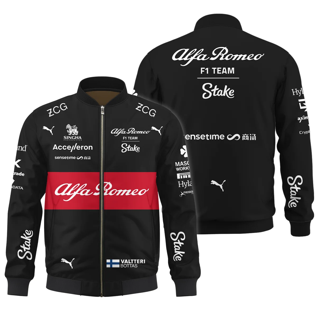 2023 Valtteri Bottas Racing Suit Alfa Romeo F1 Bomber BLVAVB130925A5BB - F1 Fan Gear