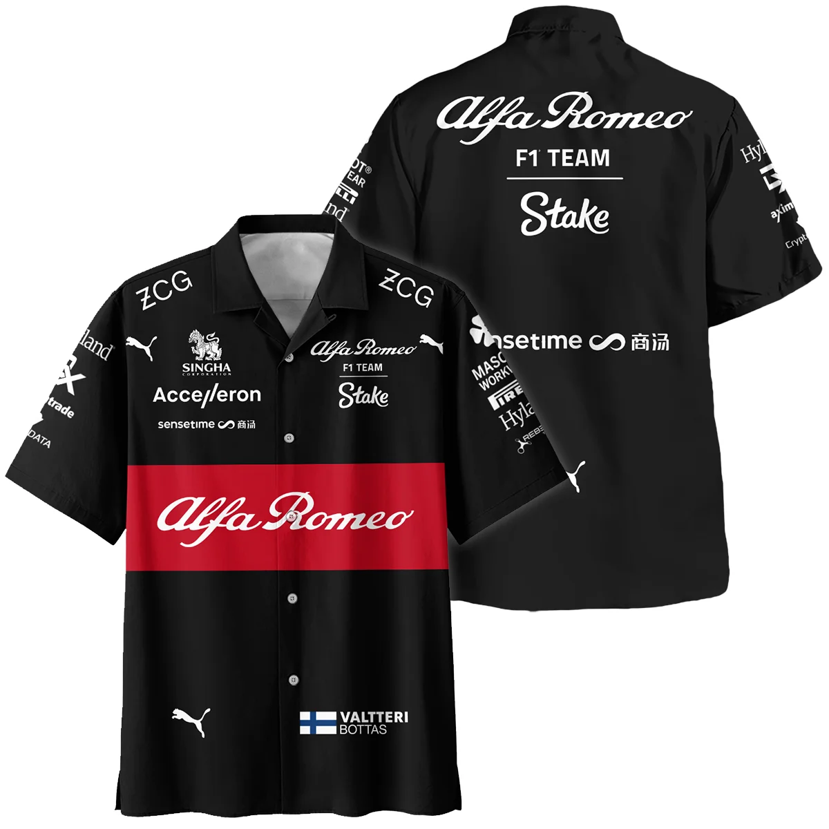2023 Valtteri Bottas Racing Suit Alfa Romeo F1 Hawaiian Shirt BLVAVB130925A5HW