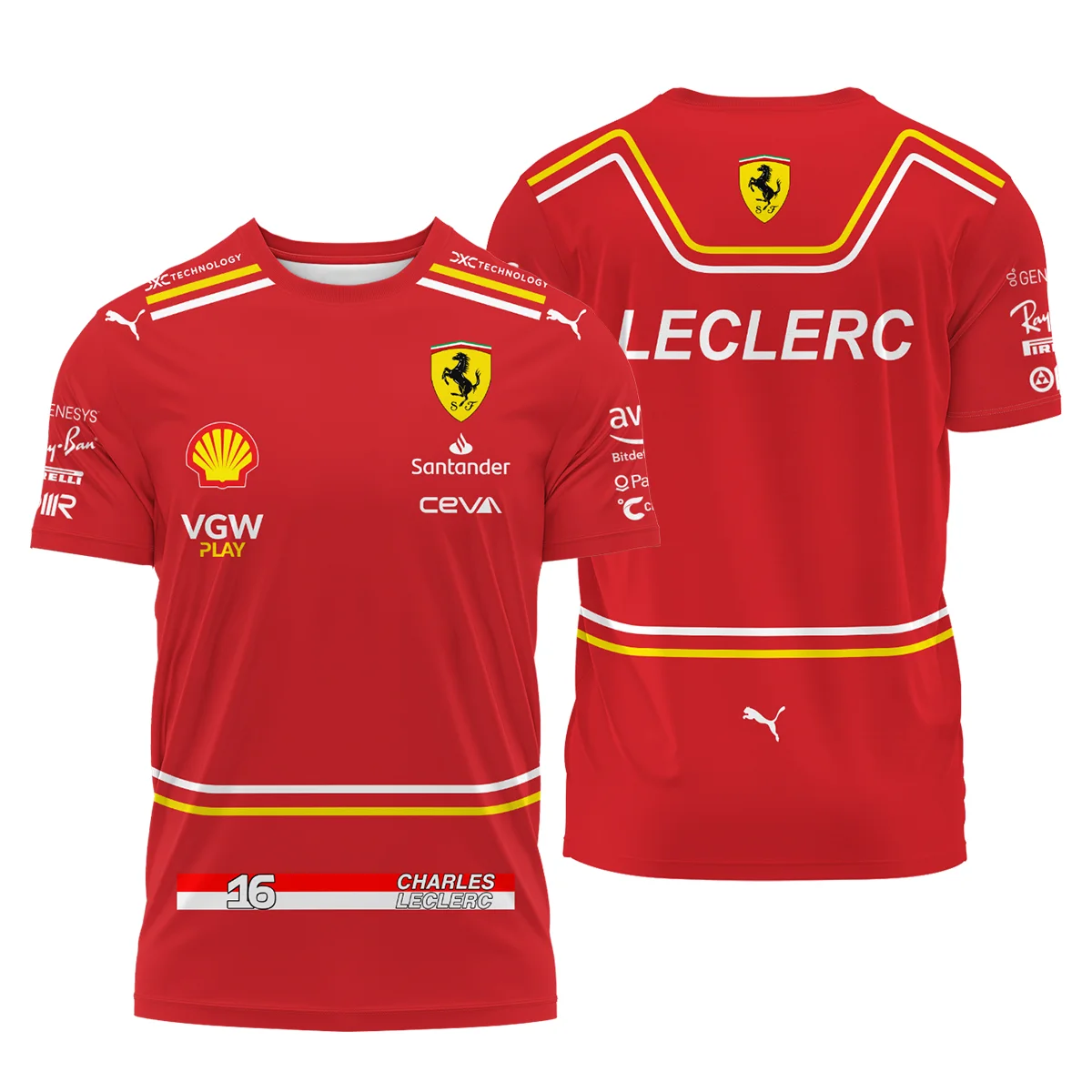 2024 Charles Leclerc Racing Suit Ferrari F1 T-Shirt BLVACL260825A4TS - Trackside Outfit
