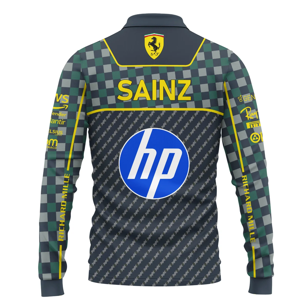 2024 Italian GP Carlos Sainz Racing Suit Ferrari F1 Long Polo Shirt BLVACS190825A5LPL - Image 3