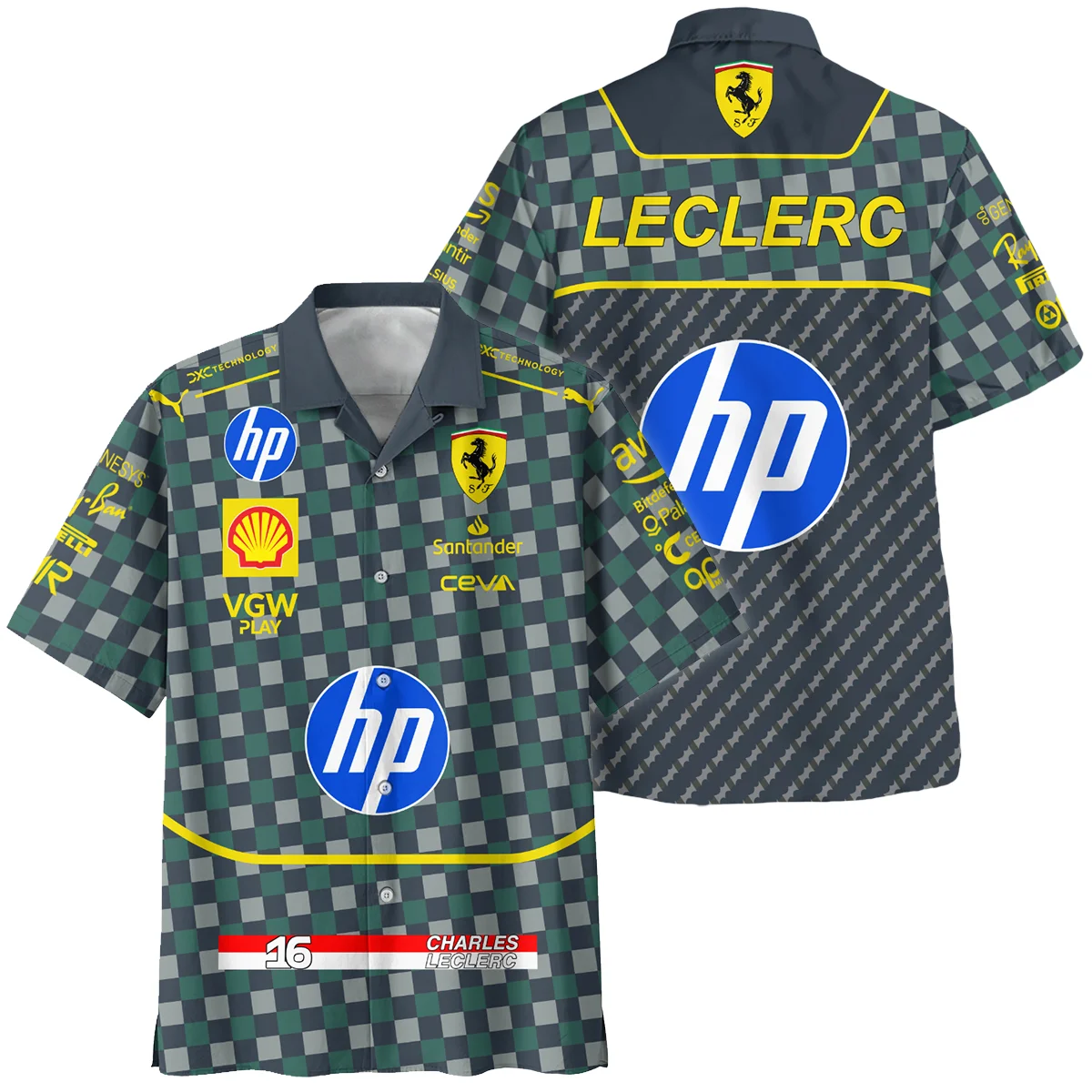 2024 Italian GP Charles Leclerc Racing Suit Ferrari F1 Hawaiian Shirt BLVACL190825A14HW - Race Day Design