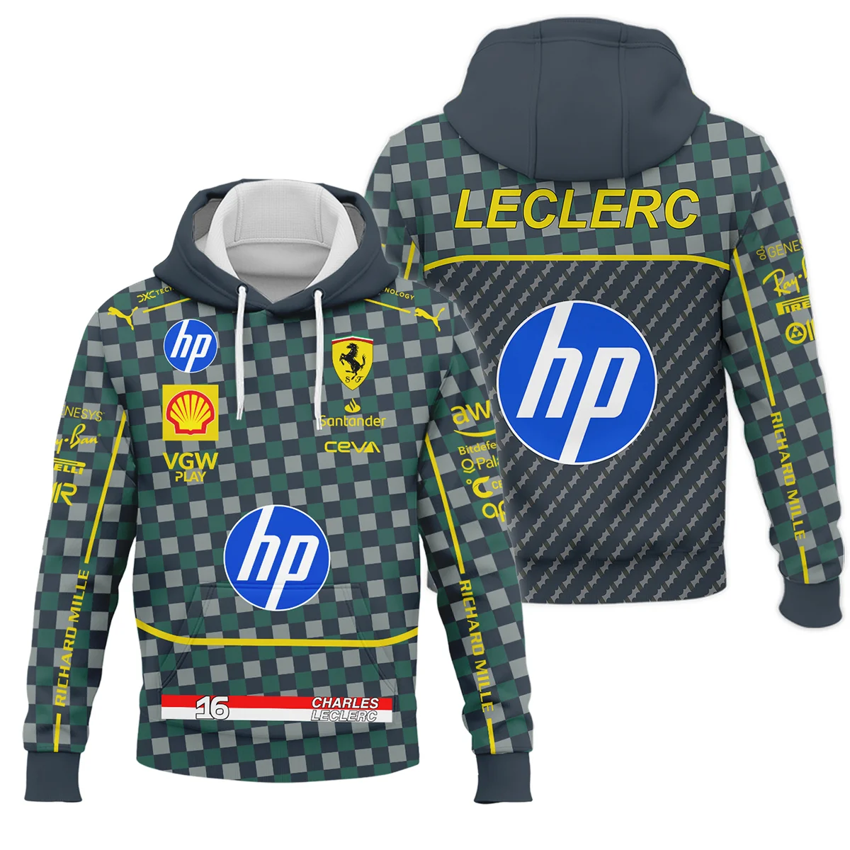 2024 Italian GP Charles Leclerc Racing Suit Ferrari F1 Hoodie BLVACL190825A14HD - Motorsport Apparel