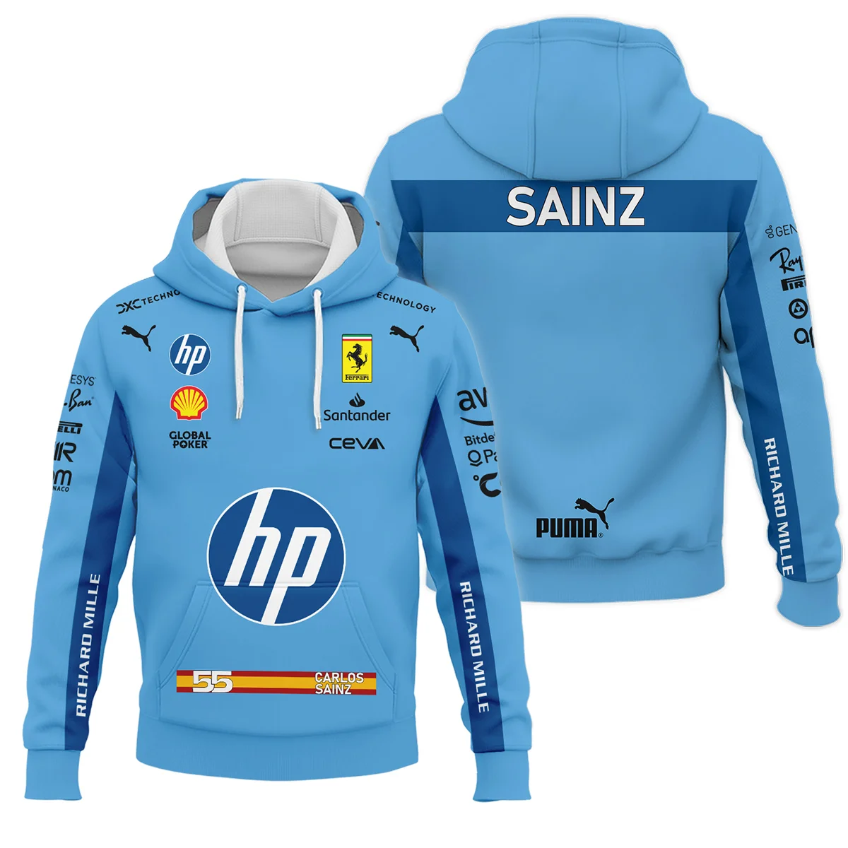 2024 Miami GP Carlos Sainz Racing Suit Ferrari F1 Hoodie BLVACS190825A6HD - Racing Lifestyle Clothing