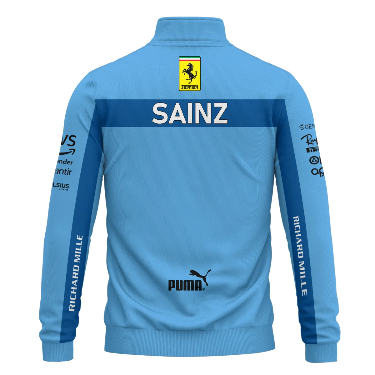 2024 Miami GP Carlos Sainz Racing Suit Ferrari F1 Quarter-Zip Sweatshirt BLVACS190825A6QZS - Image 3