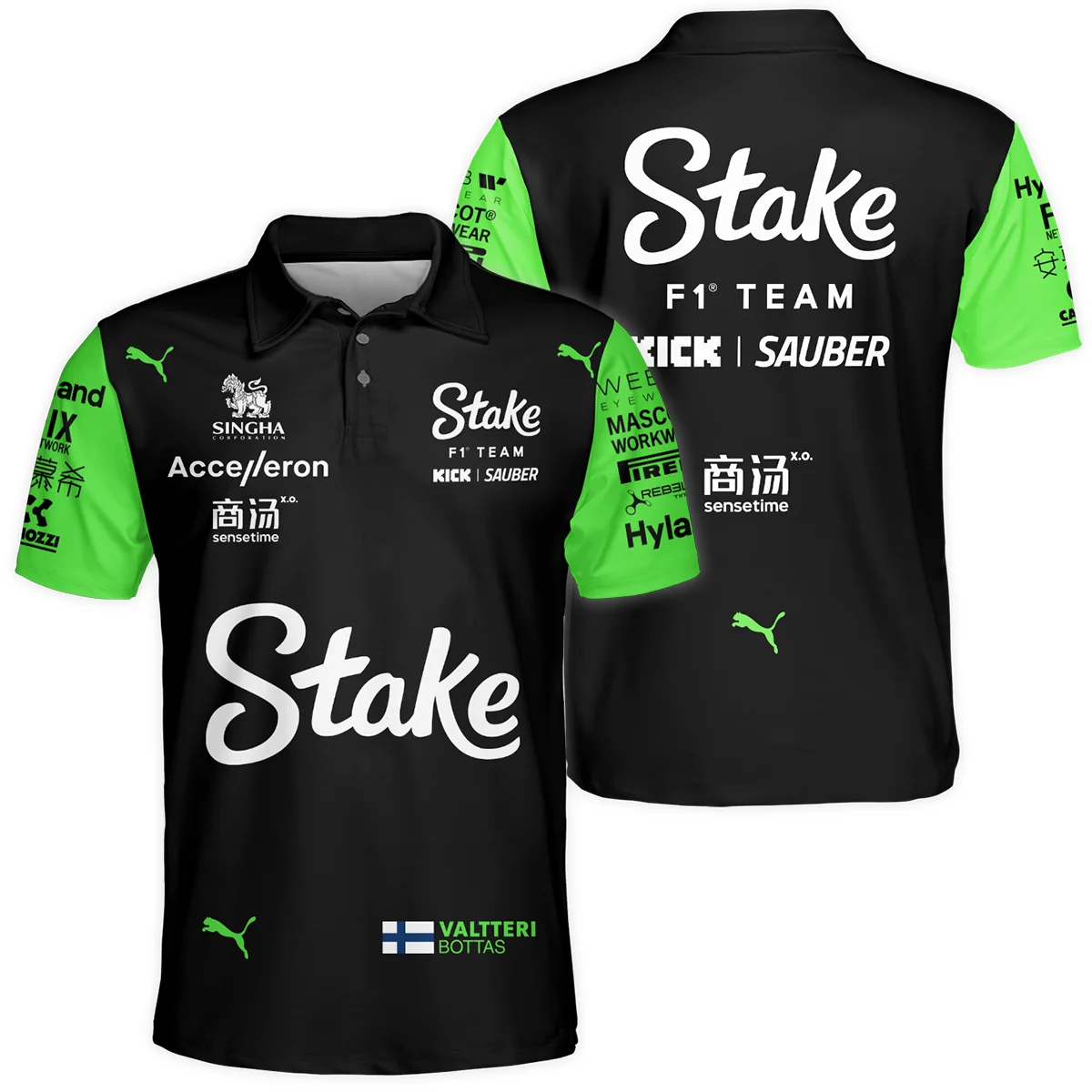 2024 Valtteri Bottas Racing Suit Kick Sauber F1 Polo Shirt BLVAVB130925A4PL - Race Day Design