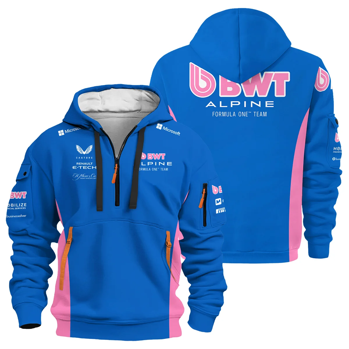 2025 Alpine F1 Race Suit Hoodie Half Zipper BLVA150725A03ALPHDF - Motorsport Lifestyle Wear
