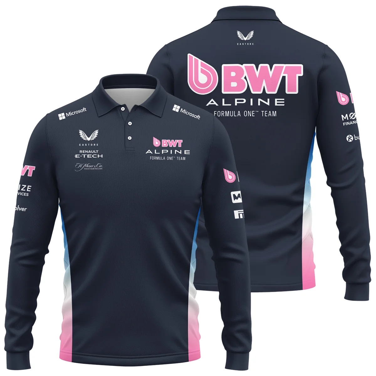 2025 Alpine F1 Team Suit Long Polo Shirt BLVA150725A01ALPLPL - Pit Lane Clothing