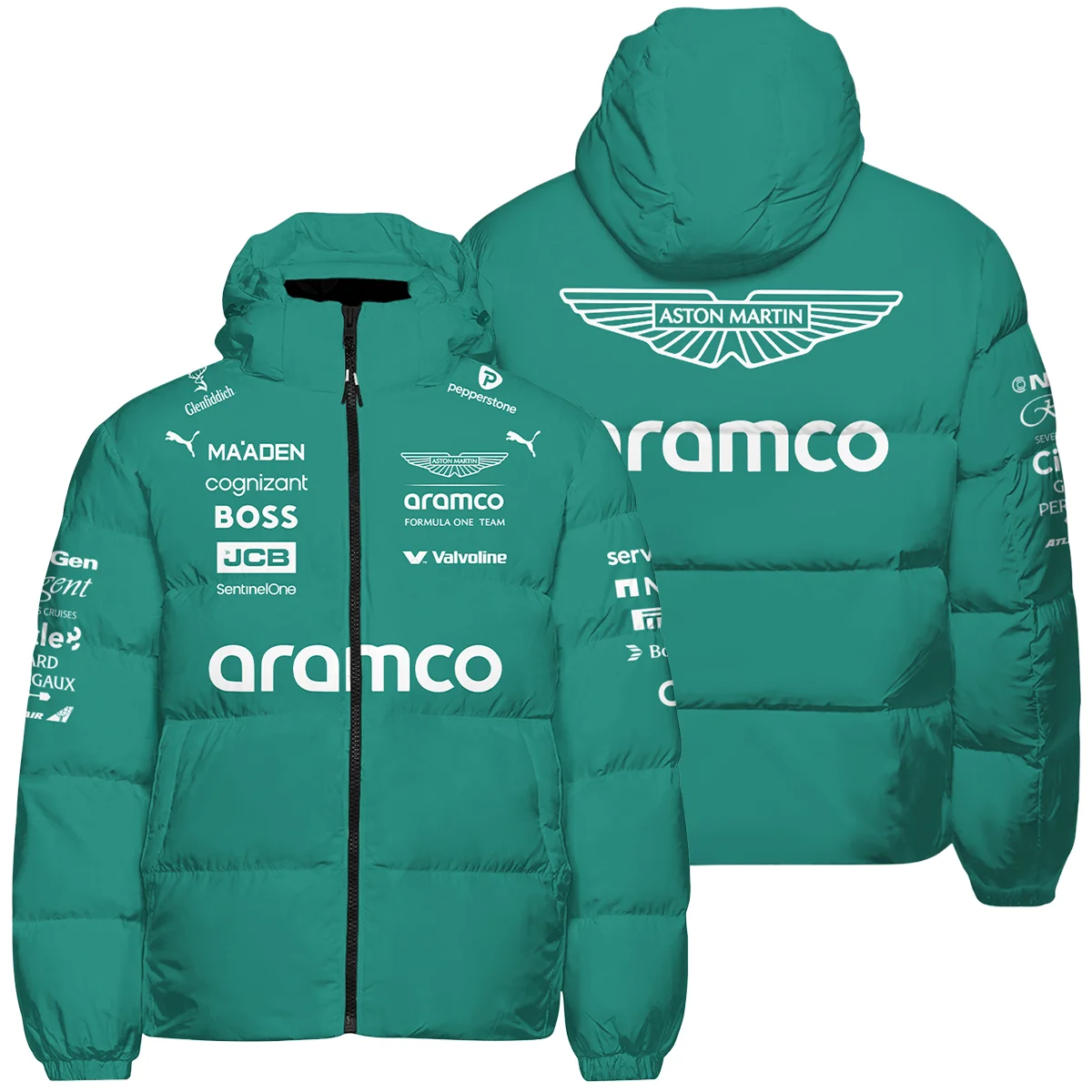 2025 Aston Martin F1 Race Suit Down & Puffer Jackets BLVA120725A04AMHCJ - F1 Fan Gear