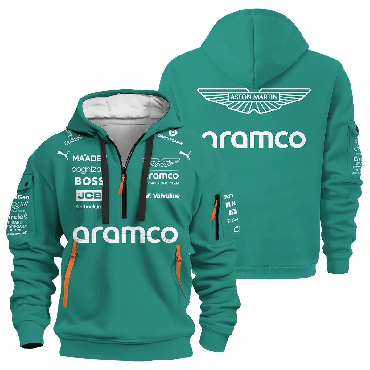 2025 Aston Martin F1 Race Suit Hoodie Half Zipper BLVA120725A04AMHDF - Race Day Design