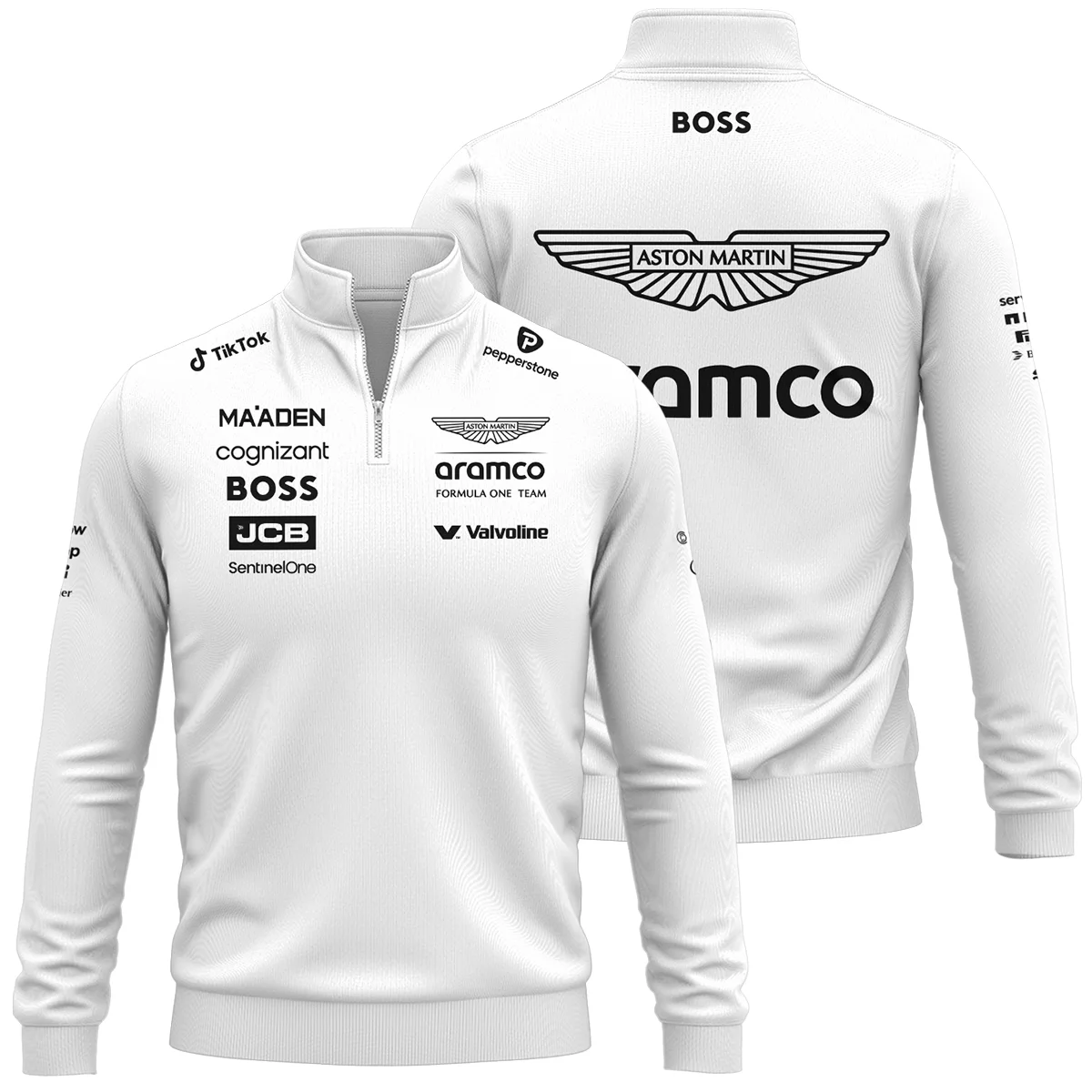 2025 Aston Martin F1 Race Suit Quarter-Zip Sweatshirt BLVA120725A03AMQZS - Race Day Outfit