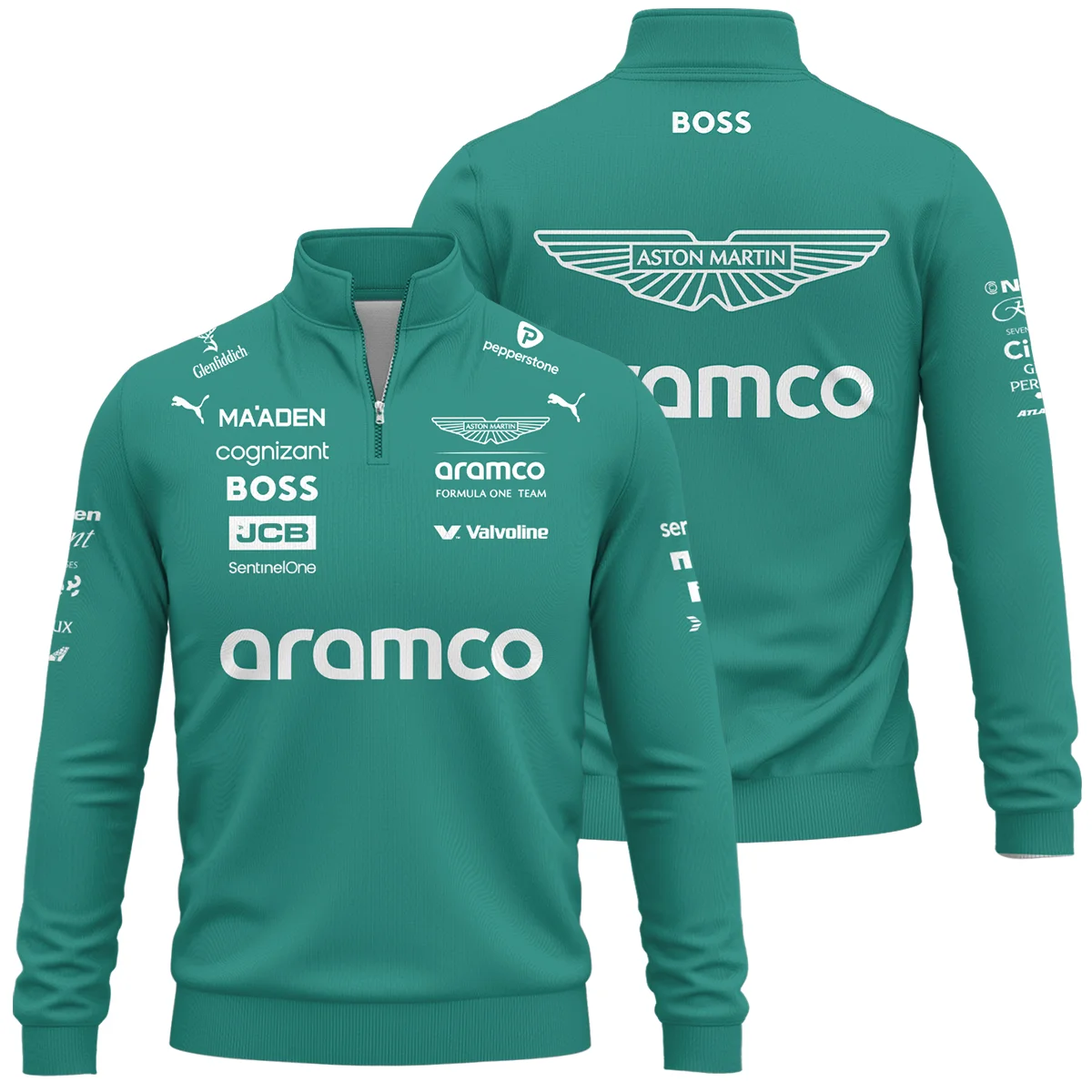2025 Aston Martin F1 Race Suit Quarter-Zip Sweatshirt BLVA120725A04AMQZS - Formula Racing Apparel