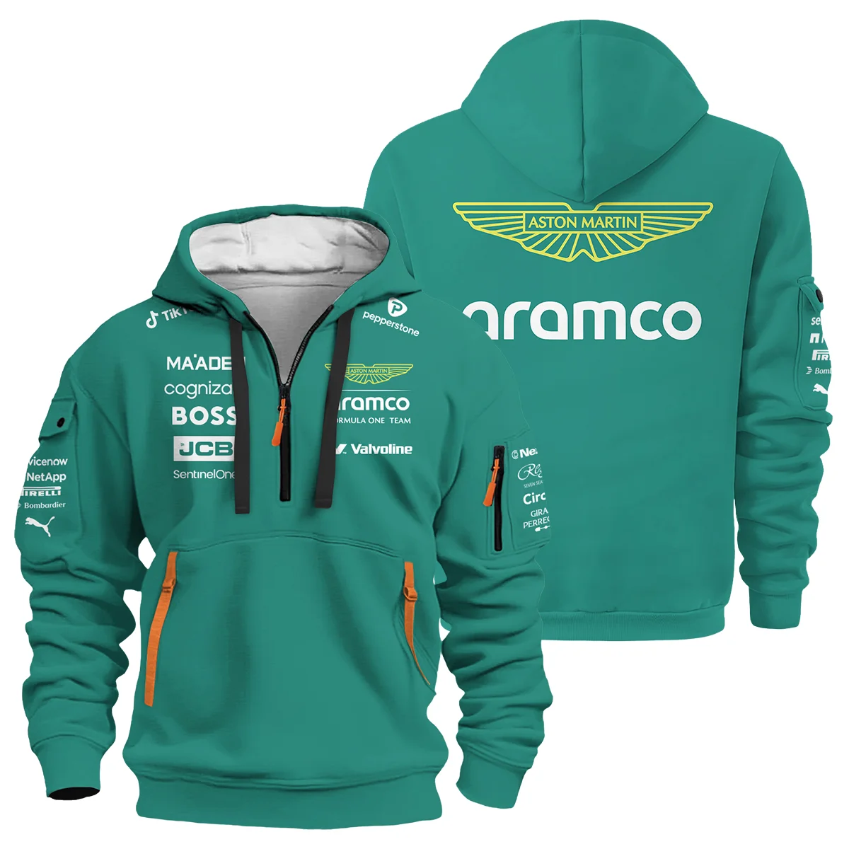 2025 Aston Martin F1 Team Suit Hoodie Half Zipper BLVA120725A01AMHDF