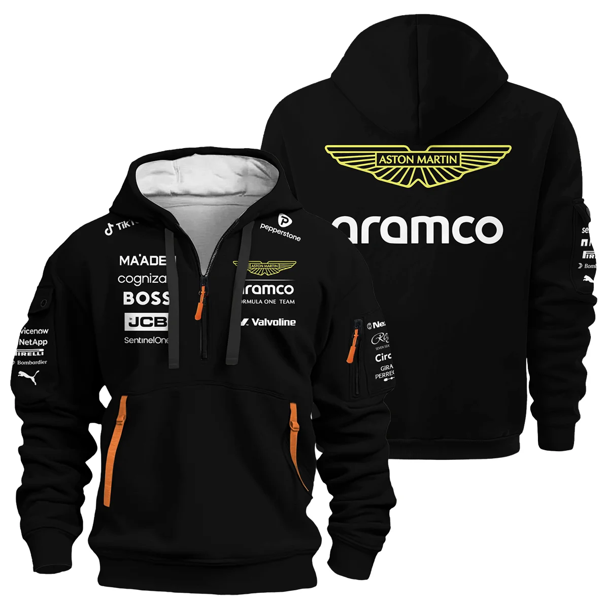 2025 Aston Martin F1 Team Suit Hoodie Half Zipper BLVA120725A02AMHDF