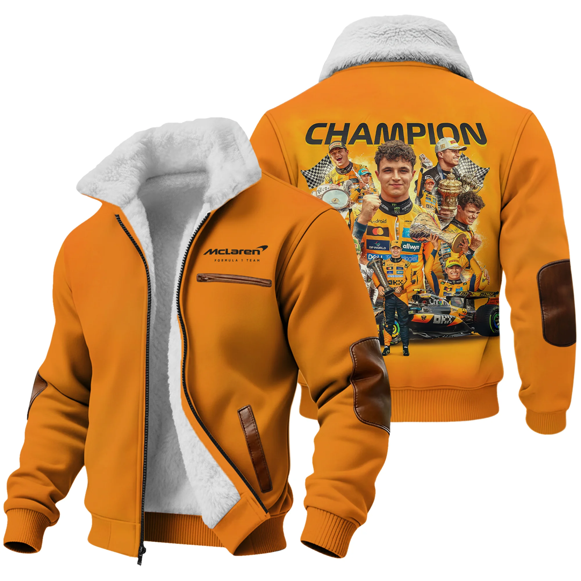 2025 Champion Lando Norris McLaren F1 Team Fleece Jacket BLNRWDCA12FJ - Race Day Design