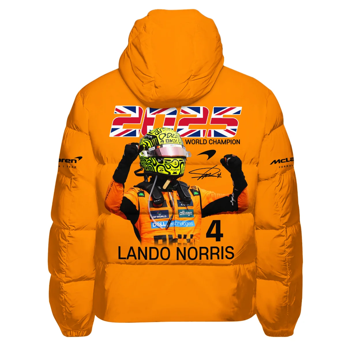 2025 Driver Champion Lando Norris McLaren F1 Team Down & Puffer Jackets BLNRWDCA9HCJ - Image 3